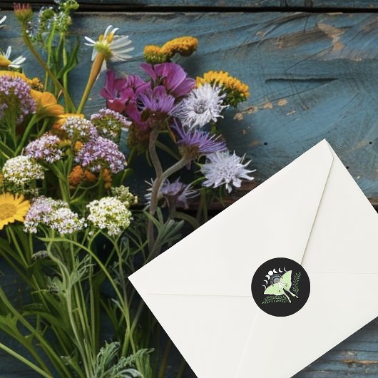 Luna Moth Moon Phases Runder Aufkleber