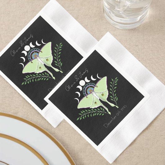 Luna Moth Moon Phases Serviette