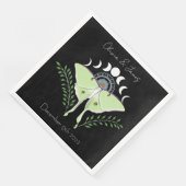 Luna Moth Moon Phases Serviette (Ecke)
