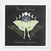 Luna Moth Moon Phases Serviette (Vorderseite)