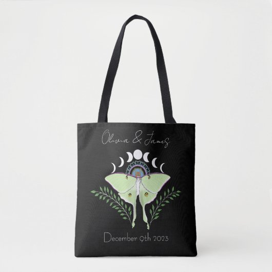Luna Moth Moon Phases Tasche (Vorderseite)