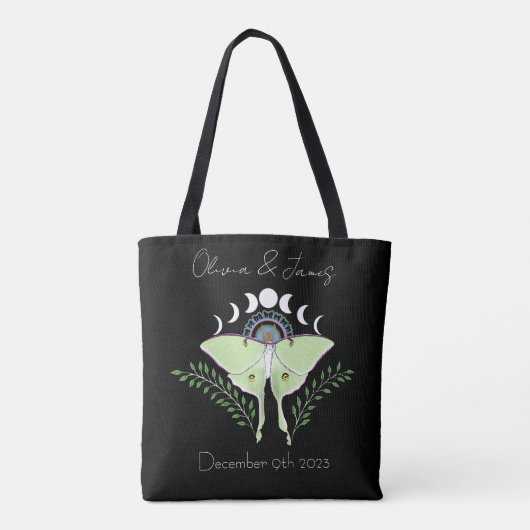 Luna Moth Moon Phases Tasche (Rückseite)