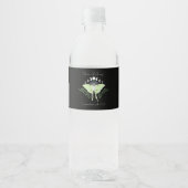 Luna Moth Moon Phases Wasserflaschenetikett (Vorderseite)