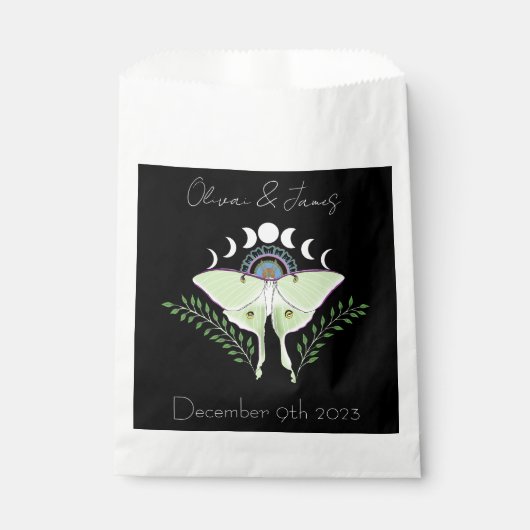 Luna Moth Moon Phases Wedding Geschenktütchen (Vorderseite)