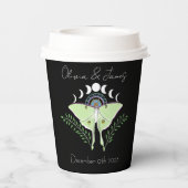 Luna Moth Moon Phases Wedding Pappbecher (Rückseite)