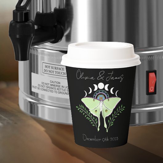 Luna Moth Moon Phases Wedding Pappbecher