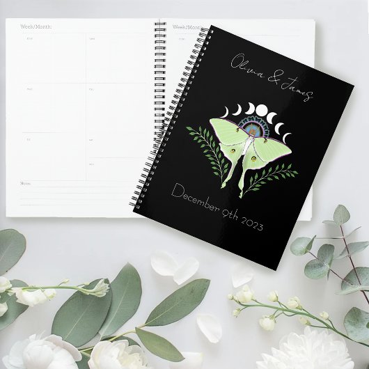 Luna Moth Moon Phases Wedding Planer