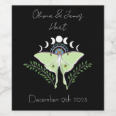 Luna Moth Moon Phases Weinetikett (Einzelnes Label)