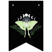 Luna Moth Moon Phases Wimpelkette (Erste Fahne)