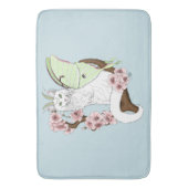 Luna Moth Moon White Cat Green Badematte (Vorderseite Vertikal)