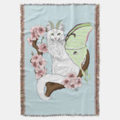 Luna Moth Moon White Cat Green Decke (Vorderseite Vertikal)