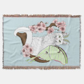 Luna Moth Moon White Cat Green Decke (Vorderseite)
