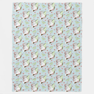 Luna Moth Moon White Cat Green Fleecedecke
