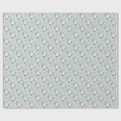Luna Moth Moon White Cat Green Geschenkpapier (Flach)