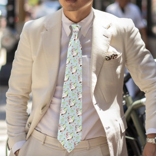 Luna Moth Moon White Cat Green Krawatte