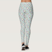 Luna Moth Moon White Cat Green Leggings (Rückseite)