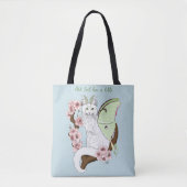 Luna Moth Moon White Cat Green Tasche (Vorderseite)