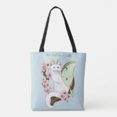 Luna Moth Moon White Cat Green Tasche (Rückseite)