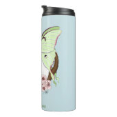 Luna Moth Moon White Cat Green Thermosbecher (Nach rechts gedreht)