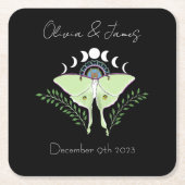 Luna Moth Moth Phases Rechteckiger Pappuntersetzer (Vorderseite)