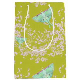 Luna Moth on Lime Mittlere Geschenktüte