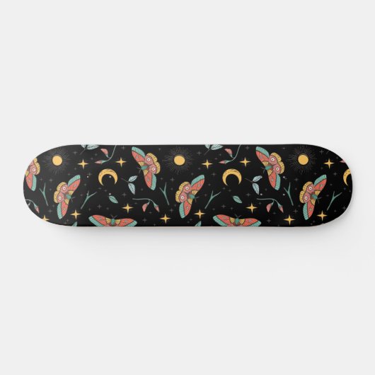 Luna Moth Pattern Skateboard (Horizontal)
