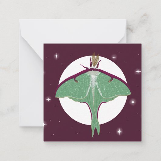 Luna Moth Postcard Style Note Card Mitteilungskarte (Vorderseite)