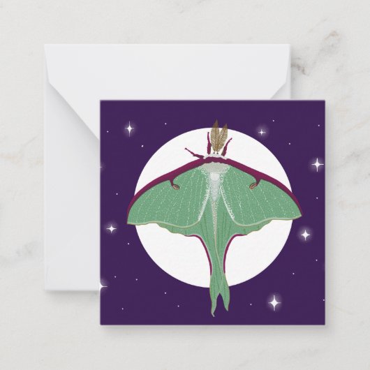 Luna Moth Postcard Style Note Card Mitteilungskarte (Vorderseite)