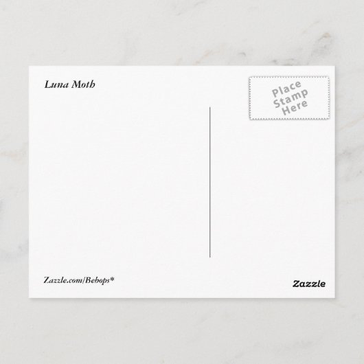 Luna Moth Postkarte (Rückseite)