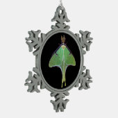 Luna Moth Schneeflocken Zinn-Ornament (Links)