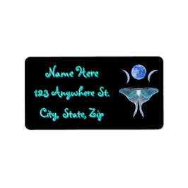 Luna Moth Triple Moon Adressaufkleber