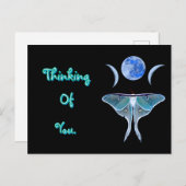 Luna Moth Triple Moon denkt an Sie Postkarte (Vorne/Hinten)