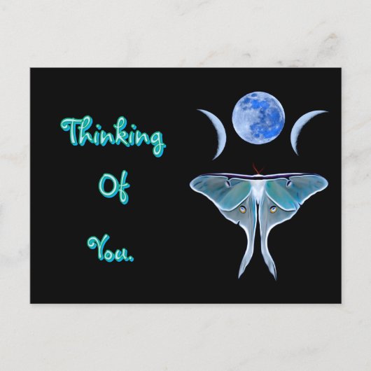 Luna Moth Triple Moon denkt an Sie Postkarte (Vorderseite)