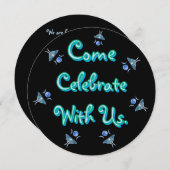 Luna Moth Triple Moon feiert mit uns Einladung (Vorne/Hinten)