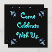 Luna Moth Triple Moon feiert mit uns Einladung (Vorne/Hinten)