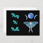 Luna Moth Triple Moon Hey Hallo Hallo Postkarte (Vorne/Hinten)