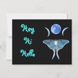 Luna Moth Triple Moon Hey Hallo Hallo Postkarte