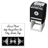 Luna Moth Triple Moon Individuelle Name Permastempel (Beispiel)