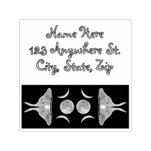 Luna Moth Triple Moon Individuelle Name Permastempel
