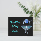Luna Moth Triple Moon Vielen Dank Postkarte (Stehend Vorderseite)