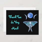 Luna Moth Triple Moon Vielen Dank Postkarte (Vorne/Hinten)