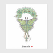 Luna Moth von Renee Lavoie Custom-Cut Vinyl Sticke Aufkleber (Blatt)