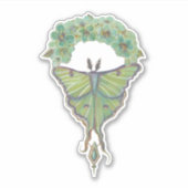Luna Moth von Renee Lavoie Custom-Cut Vinyl Sticke Aufkleber (Vorderseite)