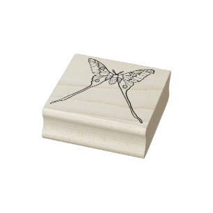 Luna Moth Yellow Orange Witchy Magical Insect Gummistempel