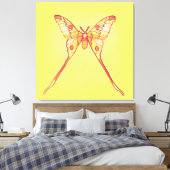 Luna Moth Yellow Orange Witchy Magical Insect Leinwanddruck (Insitu (Schlafzimmer))