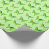 Luna-Motte auf hellgrünem Hintergrund Geschenkpapier (Ecke)