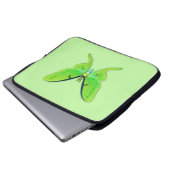 Luna-Motte auf hellgrünem Hintergrund Laptopschutzhülle (Vorne Knopf)