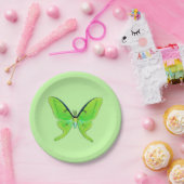 Luna-Motte - Limones Grün auf einem blassen Pappteller (Party)