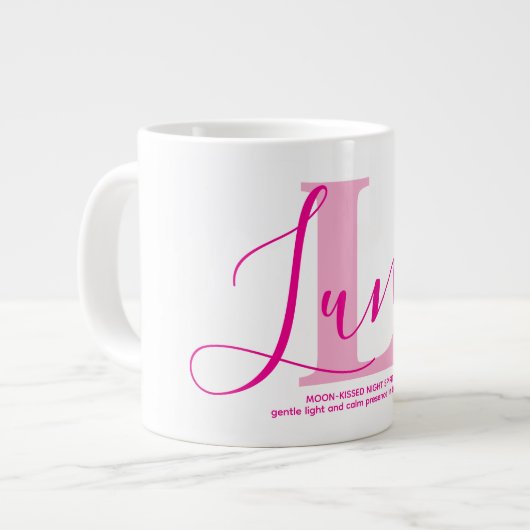 Luna Name Bedeutung Monogramm Jumbo-Tasse (Vorderseite Links)