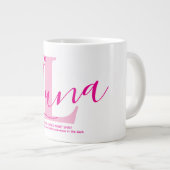 Luna Name Bedeutung Monogramm Jumbo-Tasse (Vorderseite Rechts)